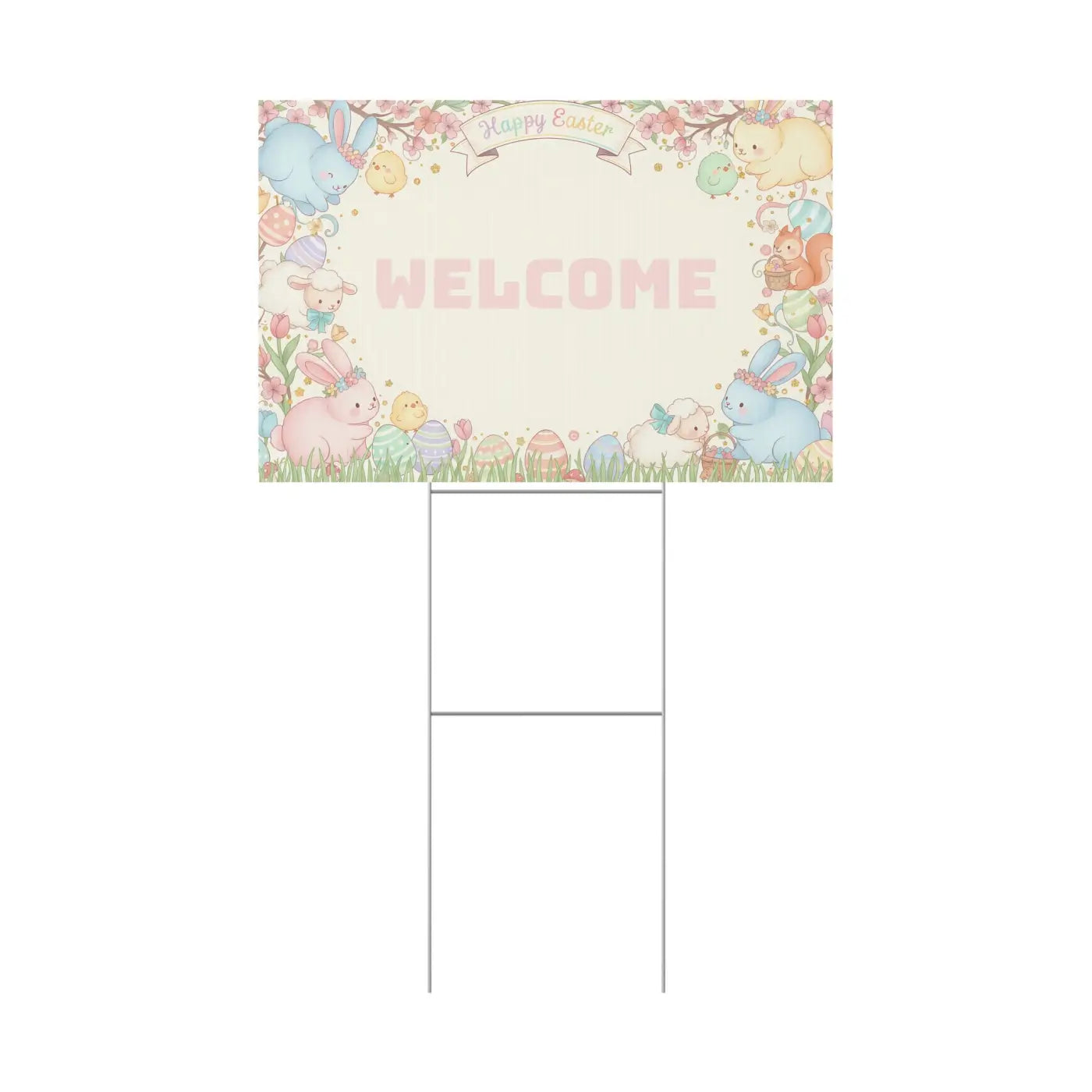 Easter Bunny Plastic Yard Sign - Springtime Joy Decor - DipaliZ