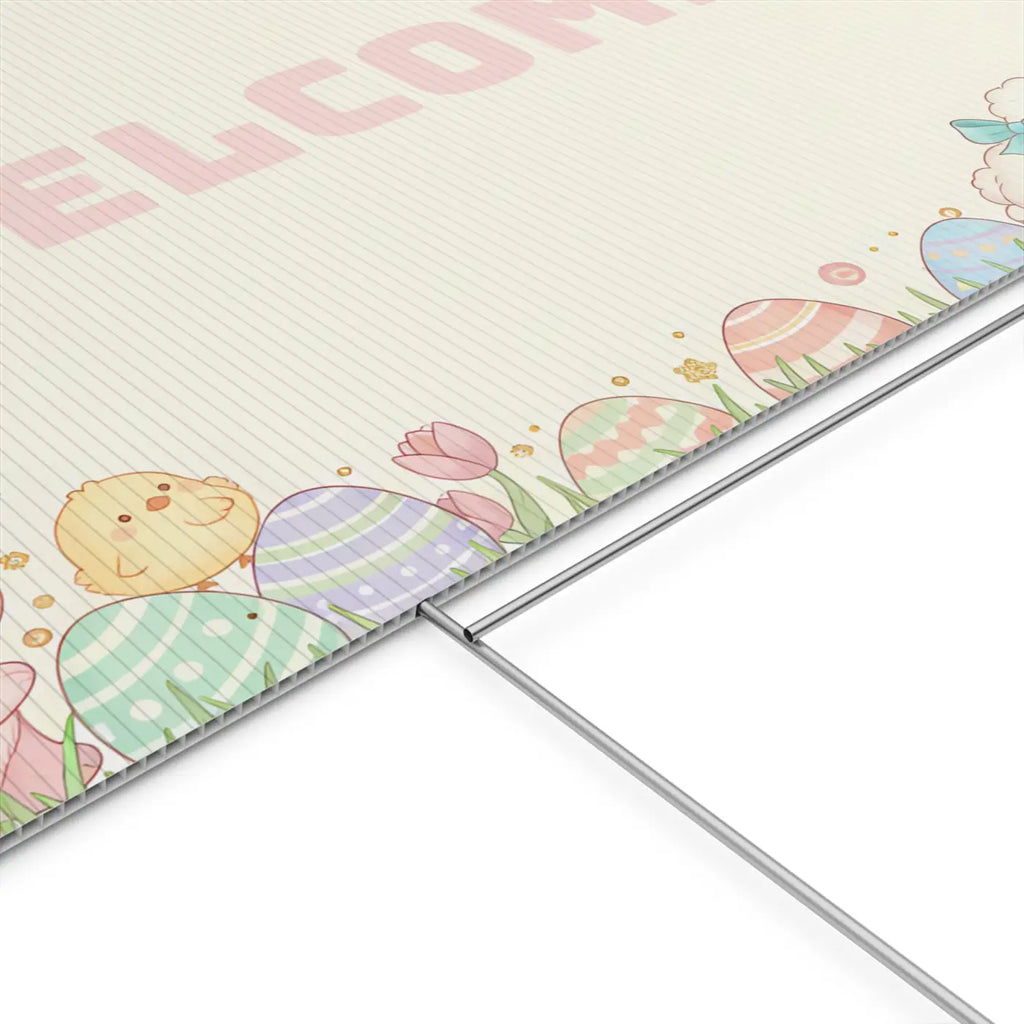 Easter Bunny Plastic Yard Sign - Springtime Joy Decor - DipaliZ