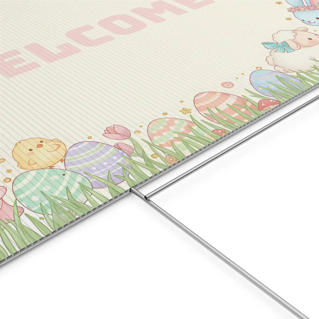 Easter Bunny Plastic Yard Sign - Springtime Joy Decor - DipaliZ