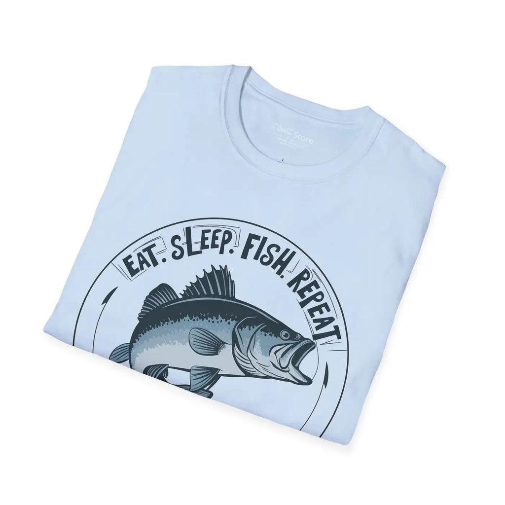Eat Sleep Fish Repeat Unisex Tee - Softstyle Cotton - DipaliZ