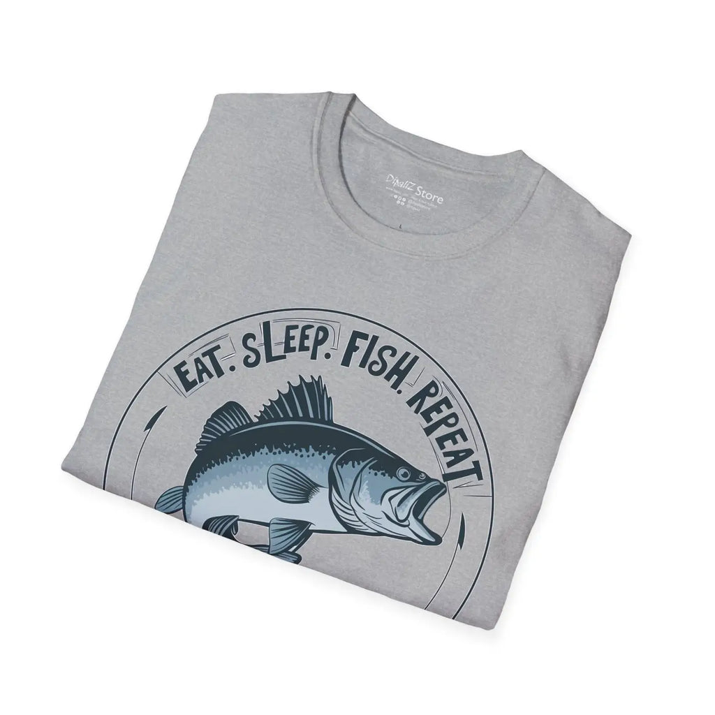 Eat Sleep Fish Repeat Unisex Tee - Softstyle Cotton - DipaliZ