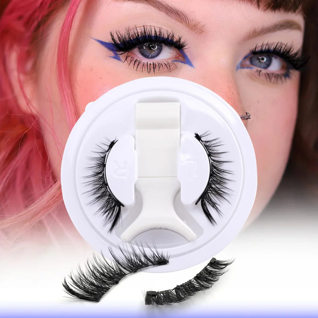 2 Pairs Magnetic Eyelash Natural Look Reusable Magnetic Eyelash Set with Applicator No Glue Needed