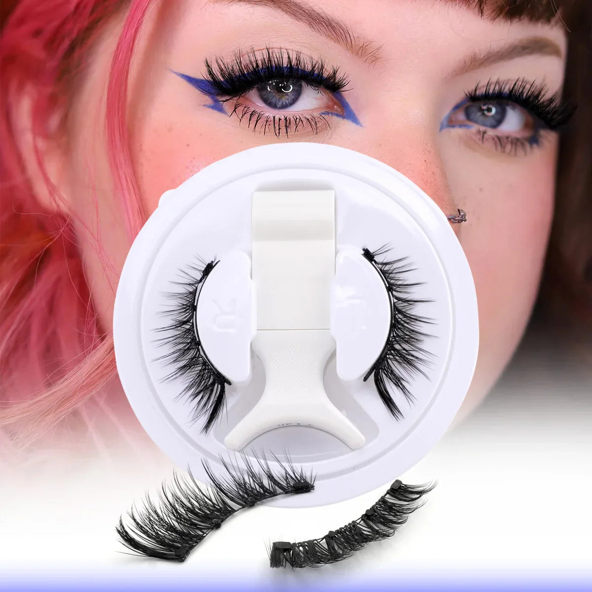 2 Pairs Magnetic Eyelash Natural Look Reusable Magnetic Eyelash Set with Applicator No Glue Needed