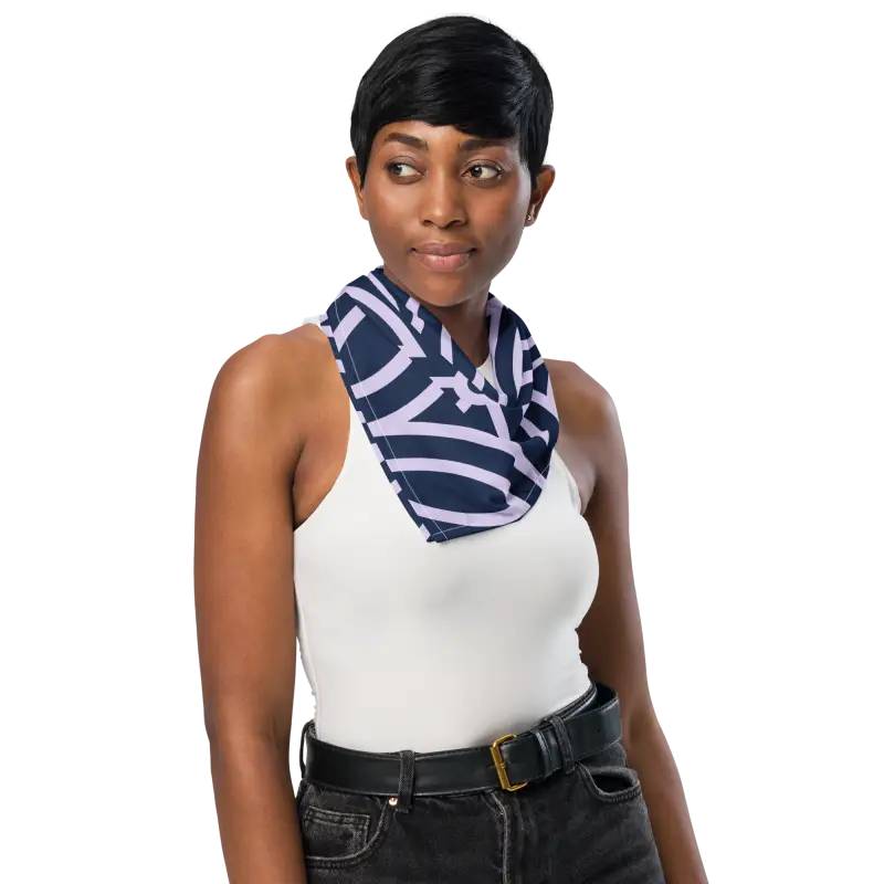 Dark Blue Bandana - Geometric Pattern Eco Friendly - DipaliZ