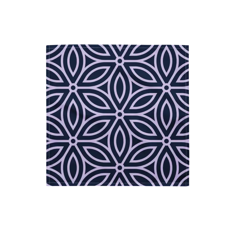 Dark Blue Bandana - Geometric Pattern Eco Friendly - DipaliZ