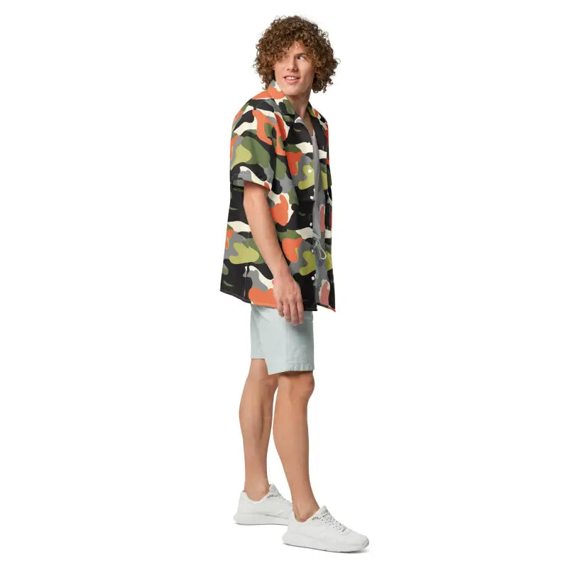 Unisex Camo Button Shirt - Summer Statement Style - DipaliZ