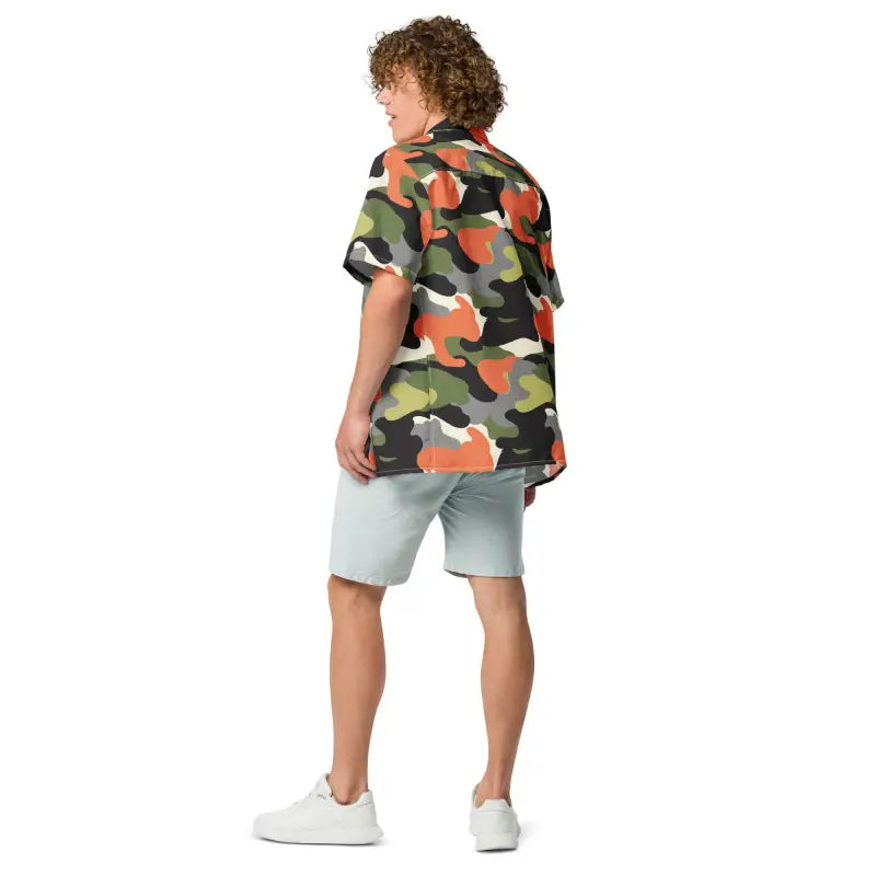 Unisex Camo Button Shirt - Summer Statement Style - DipaliZ