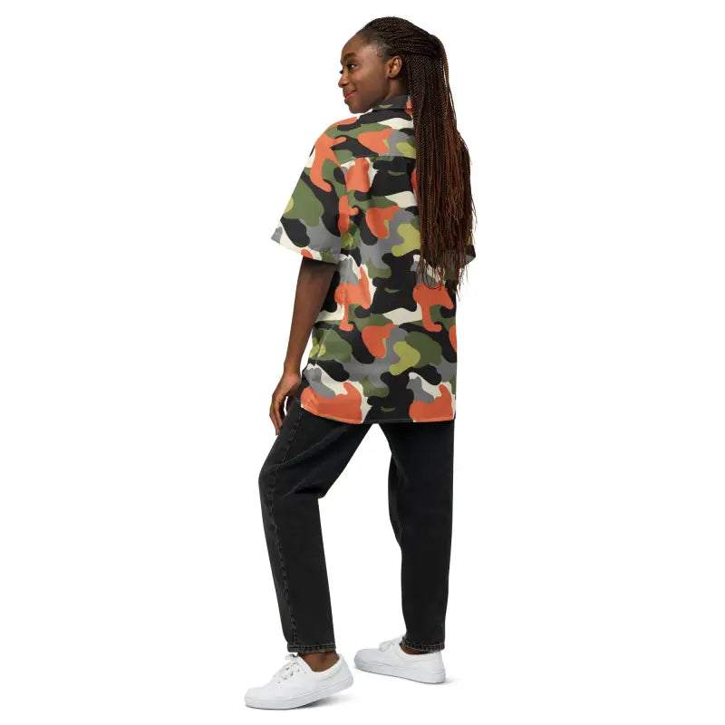 Unisex Camo Button Shirt - Summer Statement Style - DipaliZ