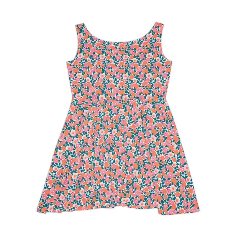 Pastel Floral Skater Dress - Eco-Friendly Twirl Style - DipaliZ
