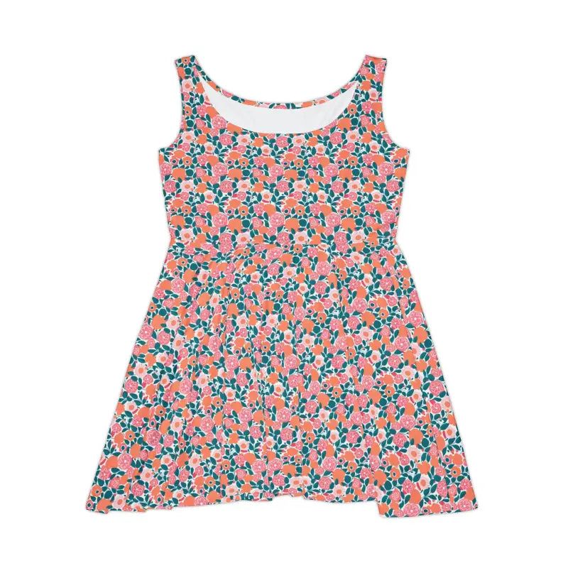 Pastel Floral Skater Dress - Eco-Friendly Twirl Style - DipaliZ