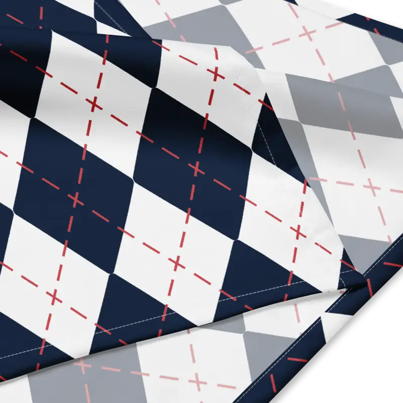 Print Bandana - Navy and White Checkered Eco Style - DipaliZ