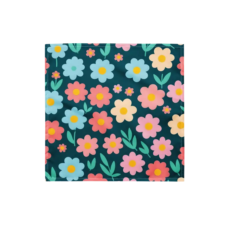 Pastel Floral Bandana - Eco Print Polyester - DipaliZ