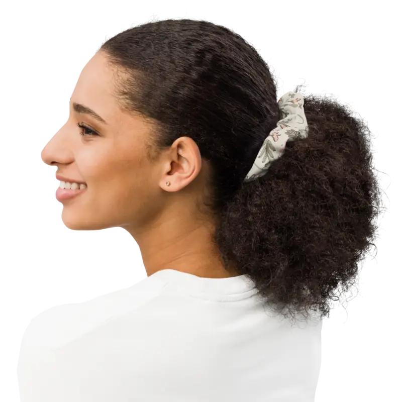 Revamped Floral Scrunchie - Eco Chic Hair Accessory - DipaliZ