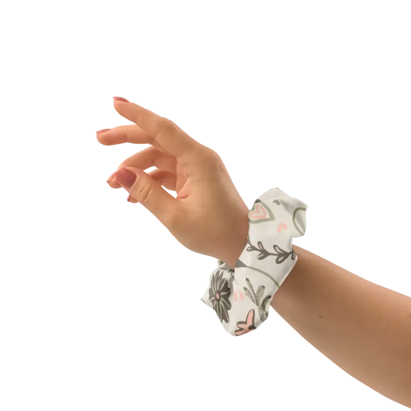 Revamped Floral Scrunchie - Eco Chic Hair Accessory - DipaliZ