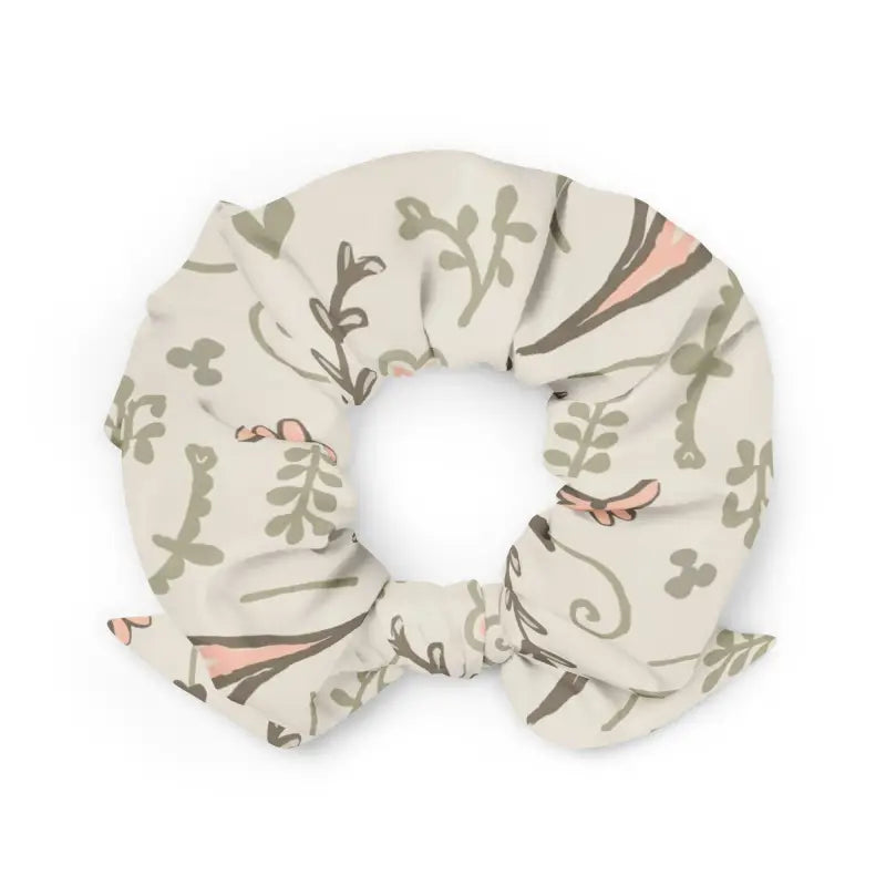 Revamped Floral Scrunchie - Eco Chic Hair Accessory - DipaliZ