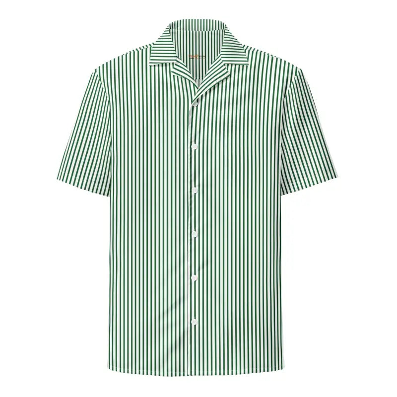 Eco-Friendly Unisex Button Shirt - Green Striped Summer Style - DipaliZ
