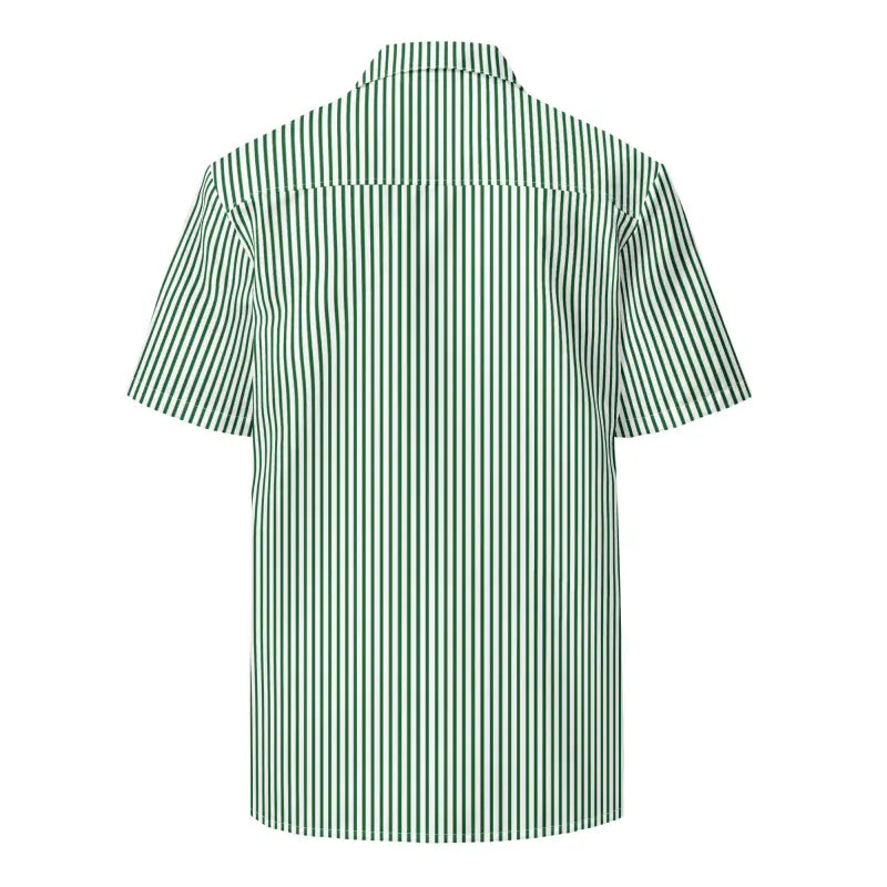 Eco-Friendly Unisex Button Shirt - Green Striped Summer Style - DipaliZ