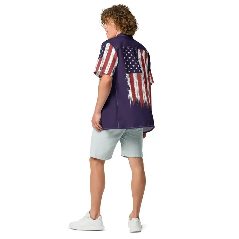 American Flag Button Shirt - Sustainable Summer Style - DipaliZ