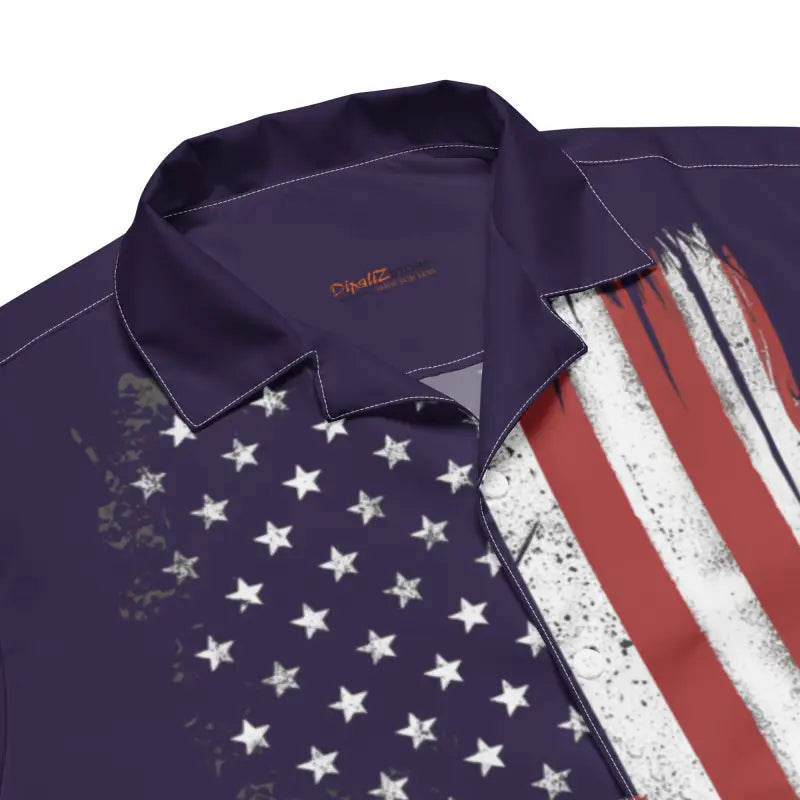 American Flag Button Shirt - Sustainable Summer Style - DipaliZ
