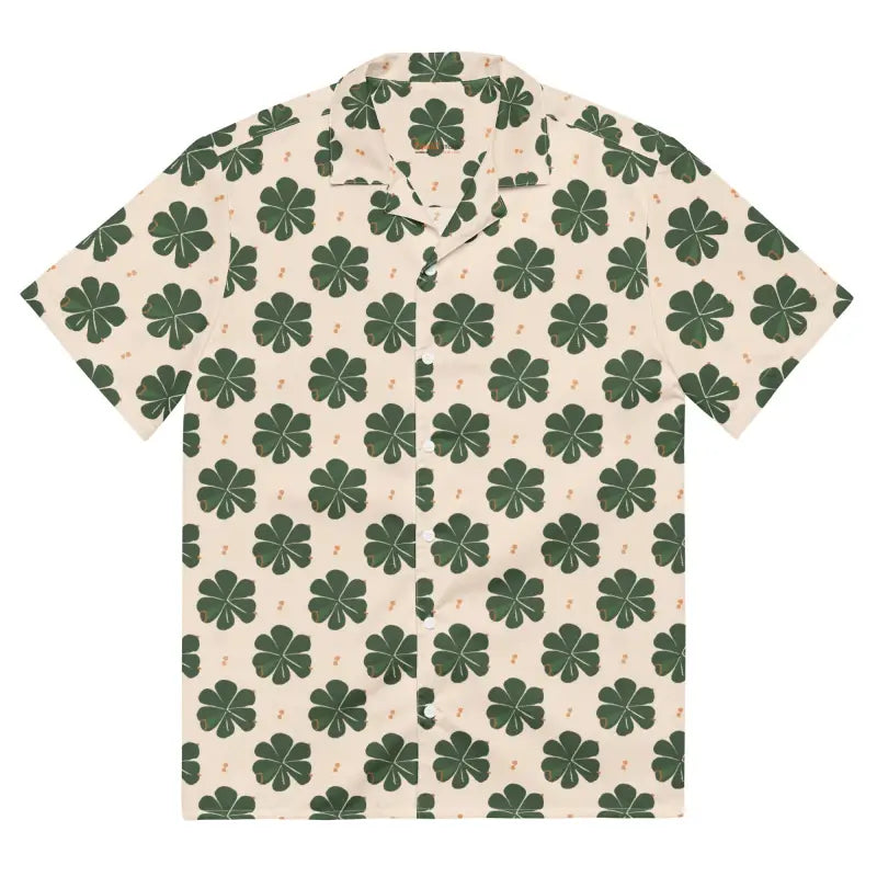 Unisex Button Shirt - Clover Leaf St Patricks Day - DipaliZ