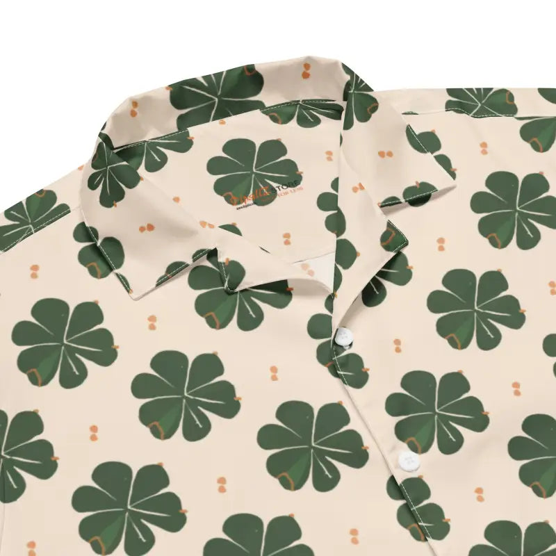 Unisex Button Shirt - Clover Leaf St Patricks Day - DipaliZ