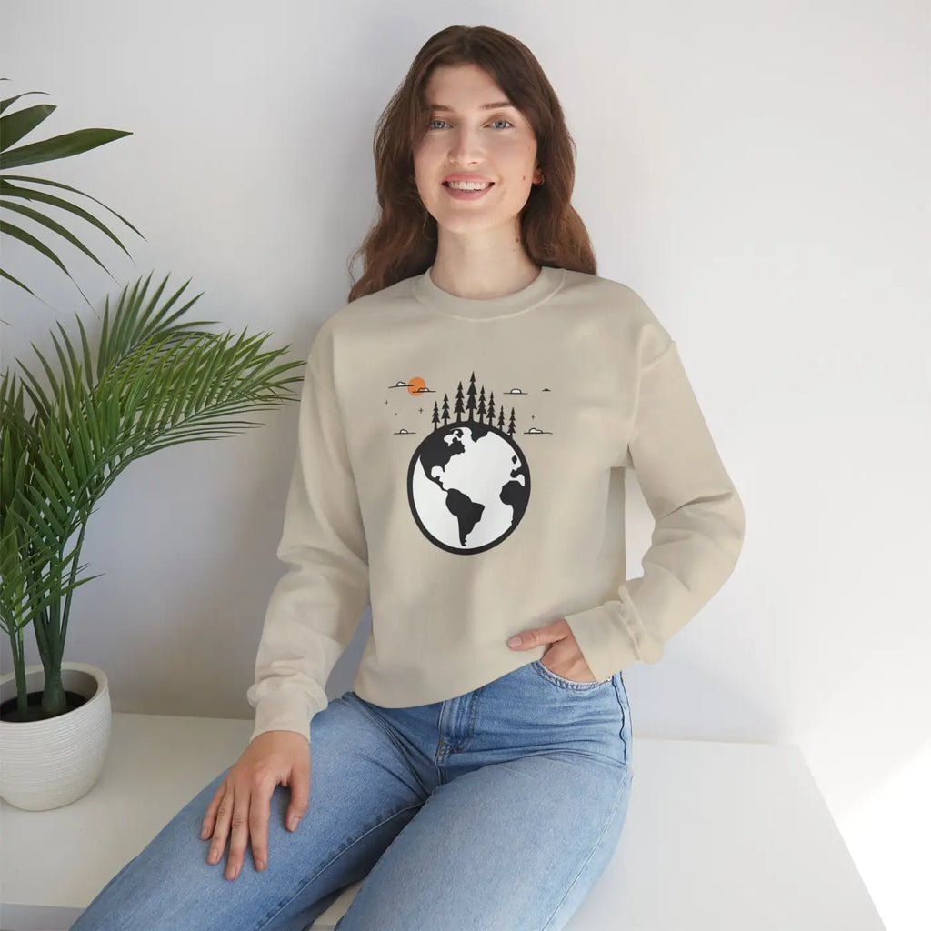 Earth Day Sweatshirt - Planet Earth Design Crewneck - DipaliZ