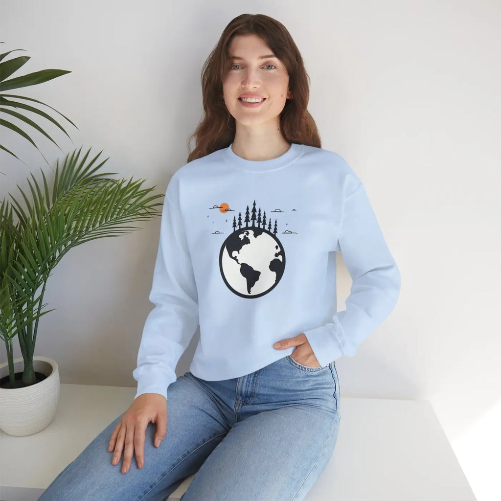 Earth Day Sweatshirt - Planet Earth Design Crewneck - DipaliZ