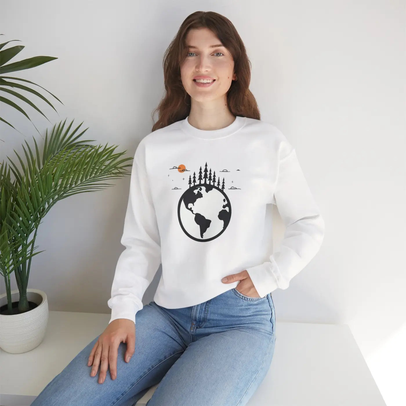 Earth Day Sweatshirt - Planet Earth Design Crewneck - DipaliZ