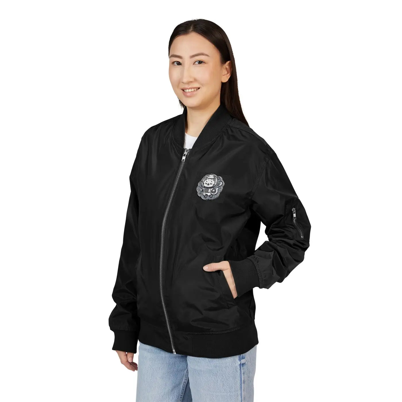 EcoWave Bomber Jacket - Recycled Polyester Lightweight Warmth - DipaliZ
