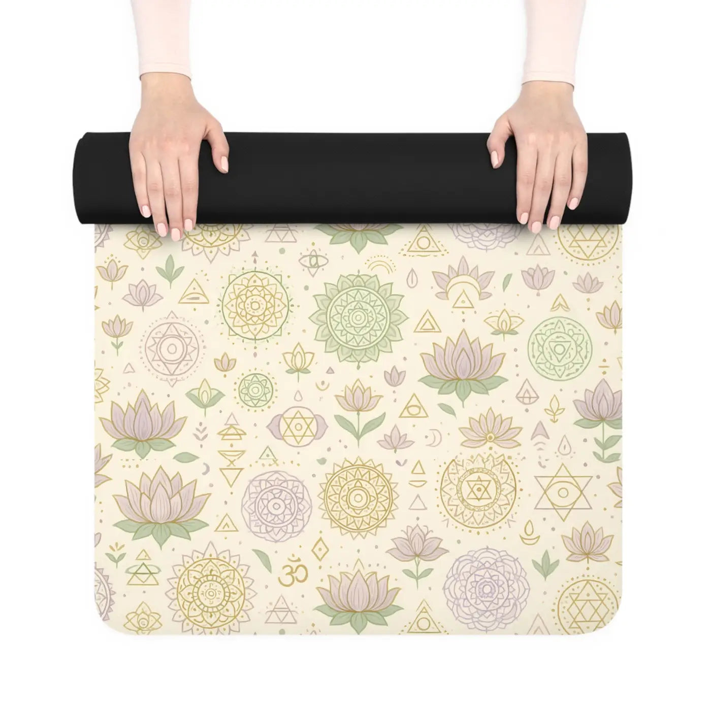 Floral Design Yoga Mat - Eco Rubber Home Workout Gear - DipaliZ
