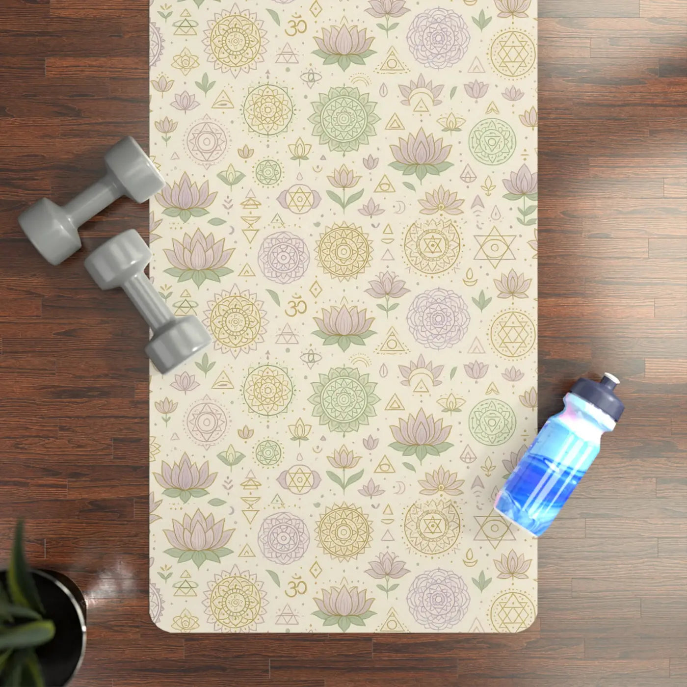 Floral Design Yoga Mat - Eco Rubber Home Workout Gear - DipaliZ