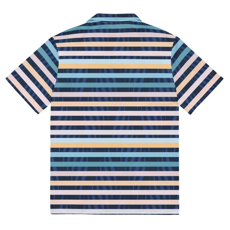 Eco-Friendly Unisex Button Shirt - Stripes on Blue - DipaliZ