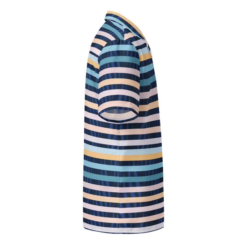 Eco-Friendly Unisex Button Shirt - Stripes on Blue - DipaliZ