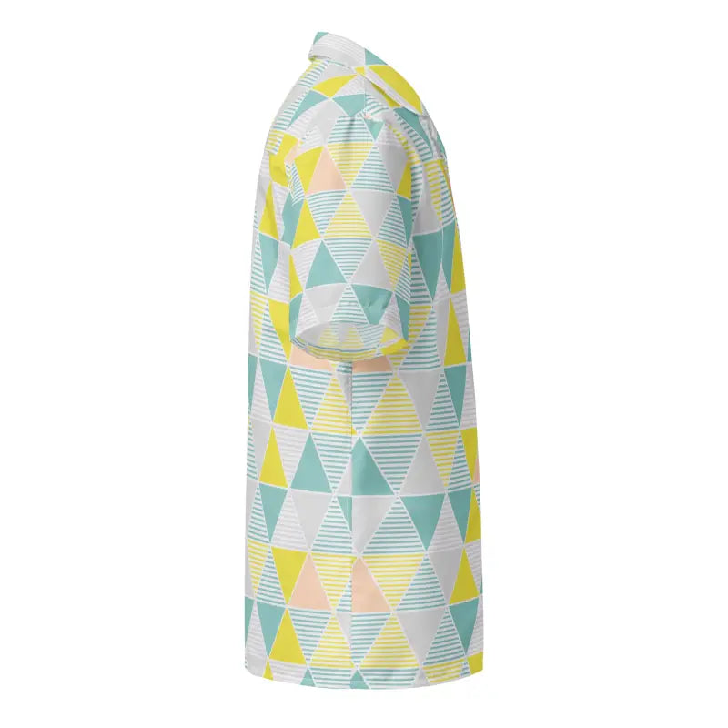 Geometric Pattern Unisex Button Shirt - Eco Summer Style - DipaliZ