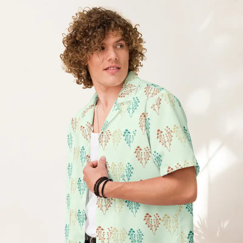 Wild Flowers Button Shirt - Eco-Friendly Summer Style - DipaliZ
