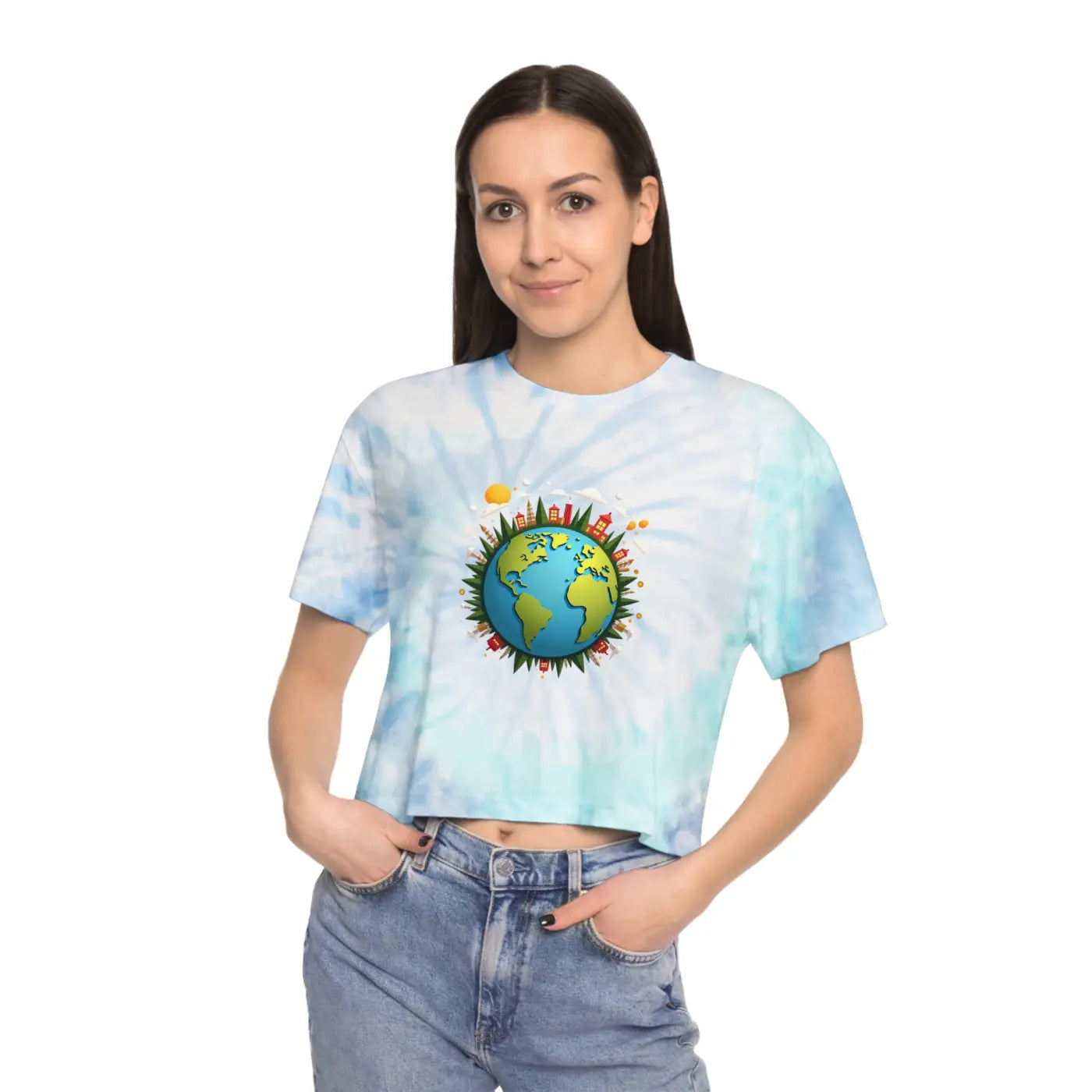 Vibrant Tie Dye Crop Tee - Relaxed Fit Sustainable - DipaliZ