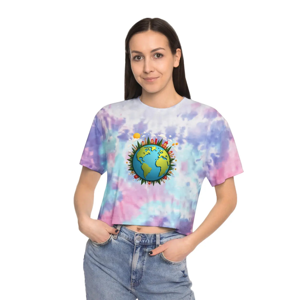 Vibrant Tie Dye Crop Tee - Relaxed Fit Sustainable - DipaliZ
