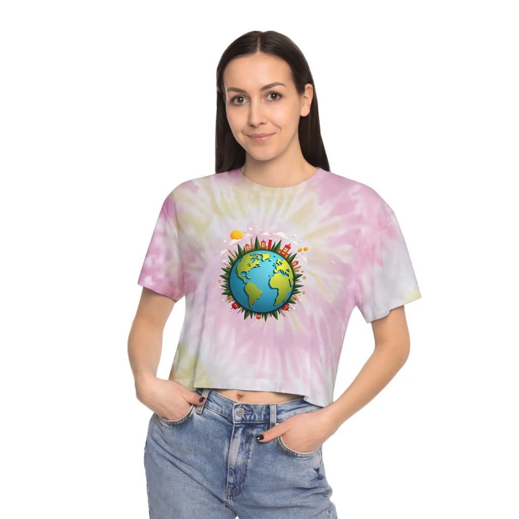 Vibrant Tie Dye Crop Tee - Relaxed Fit Sustainable - DipaliZ