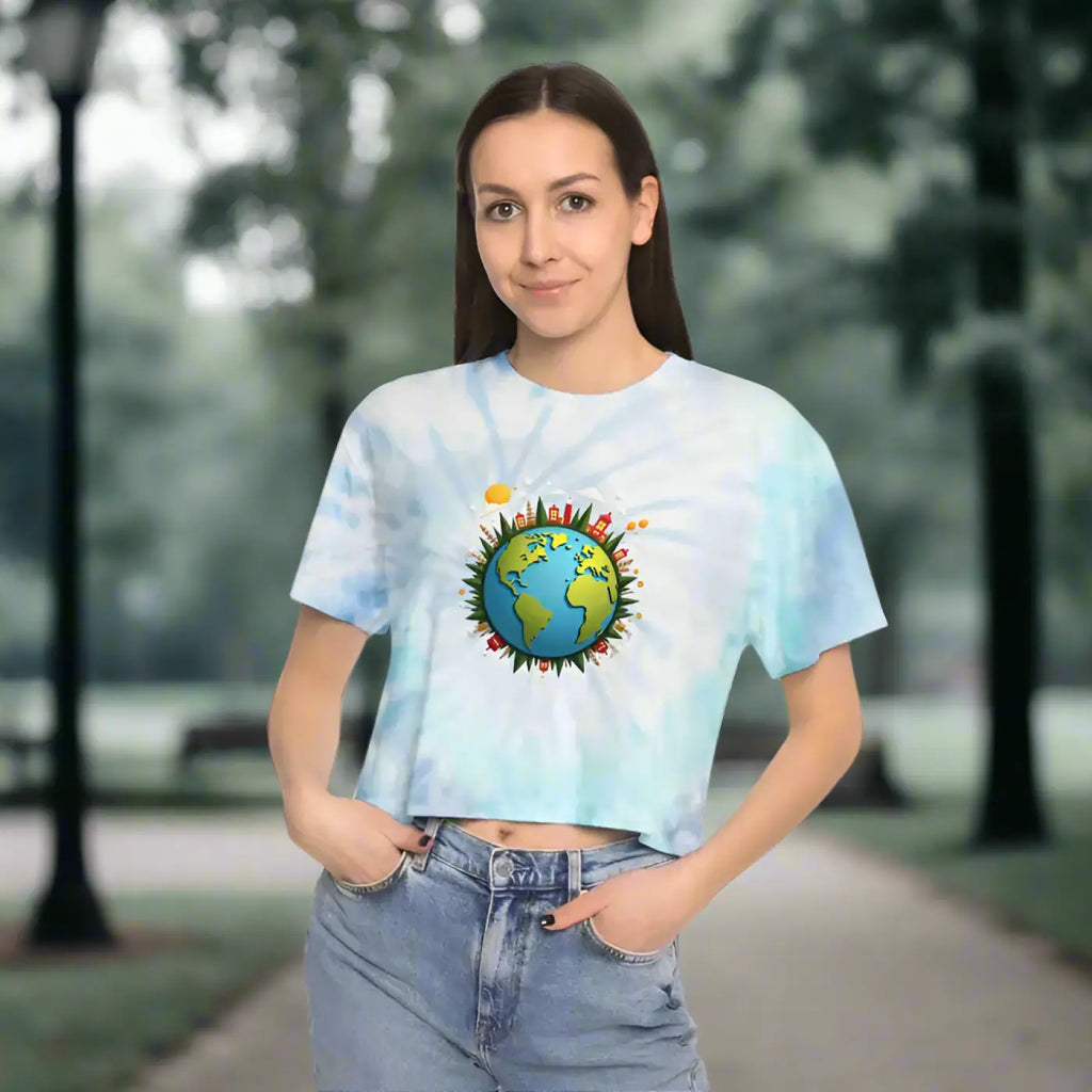 Vibrant Tie Dye Crop Tee - Relaxed Fit Sustainable - DipaliZ