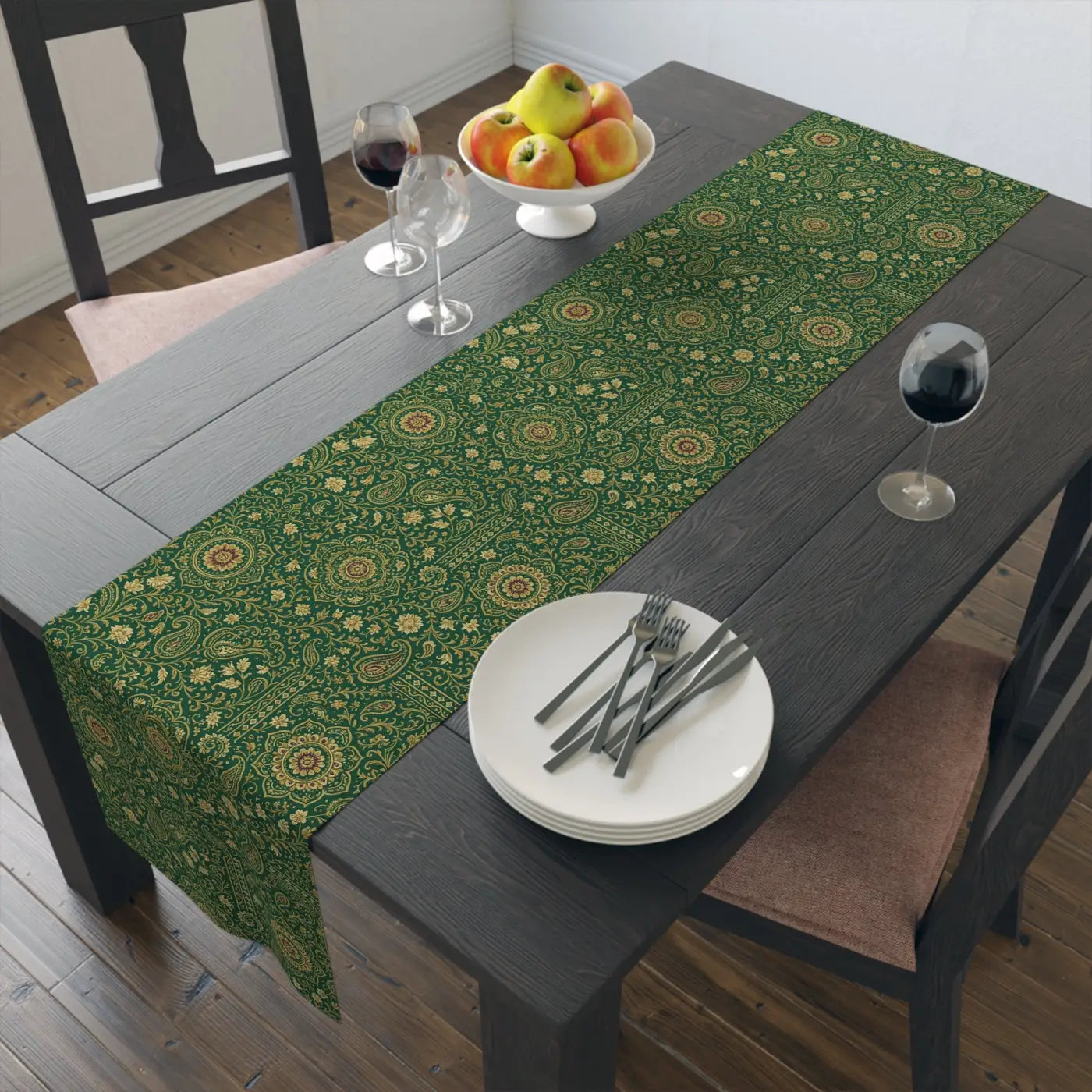 Elegant Cotton Table Runner - Rustic Bohemian Decor - DipaliZ