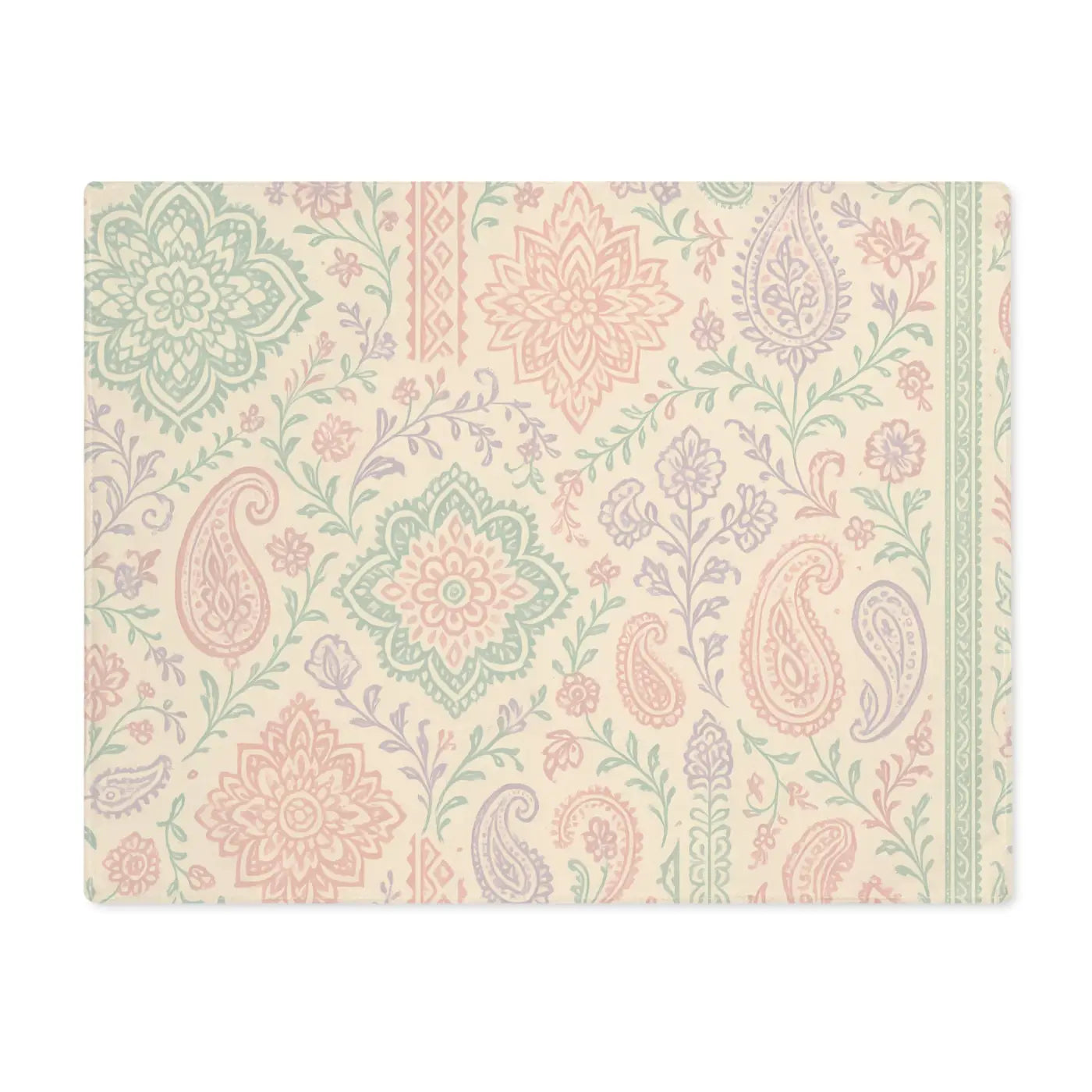 Elegant Floral Placemat - Cotton Twill Table Decor - DipaliZ