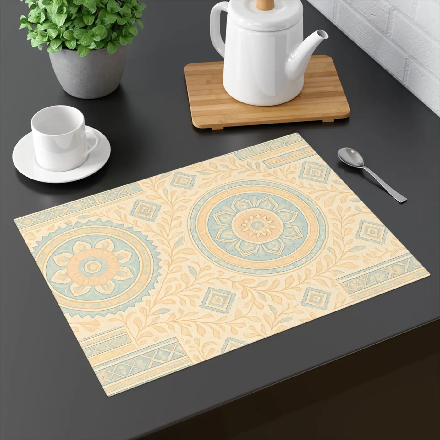 Elegant Floral Placemat - Vintage Charm Rustic Design - DipaliZ