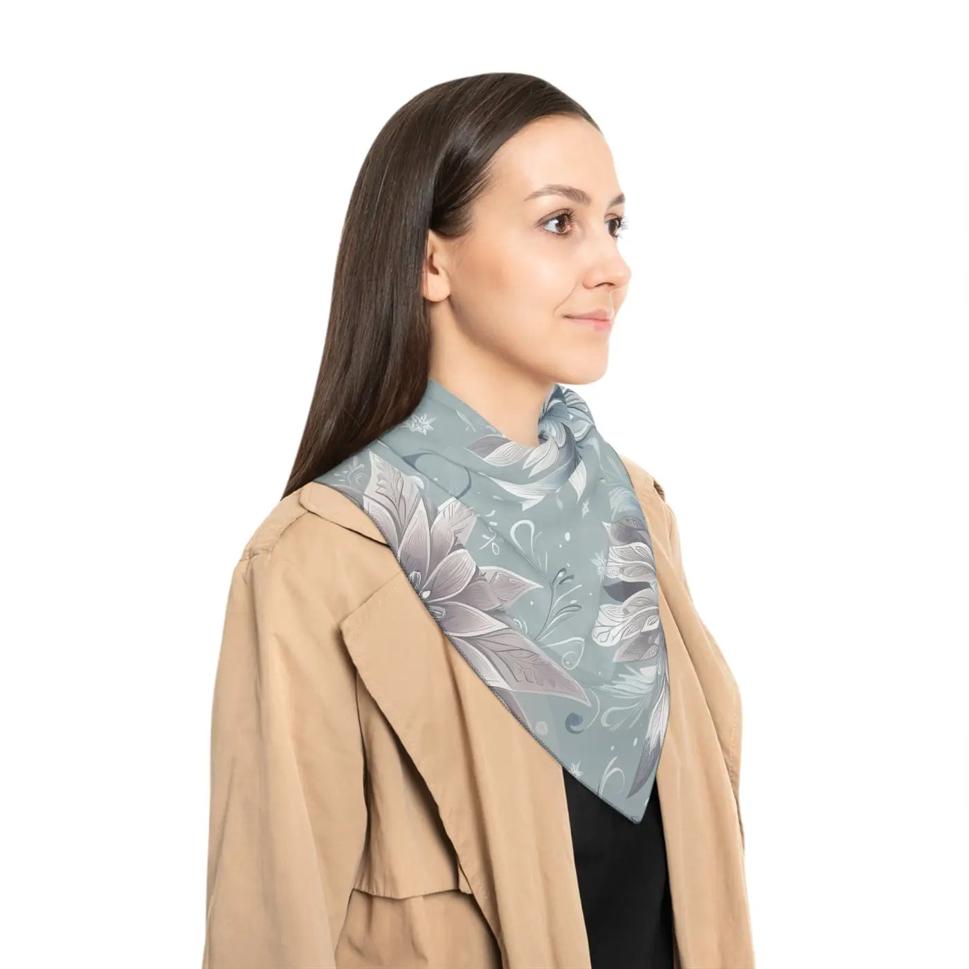 Elegant Floral Poly Scarf - Effortless Chic Style - DipaliZ