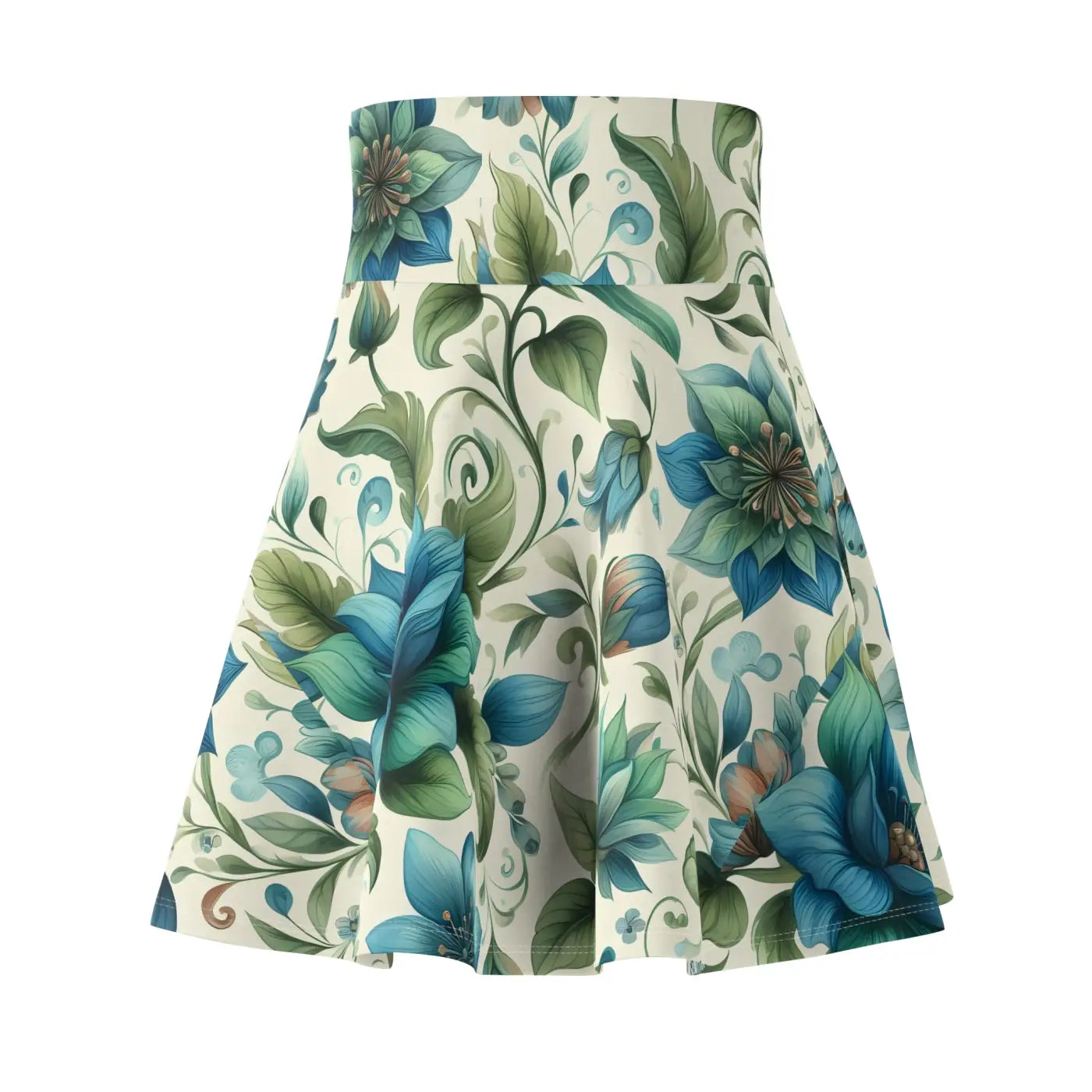 Floral Skater Skirt - Elegant Summer Event Style - DipaliZ