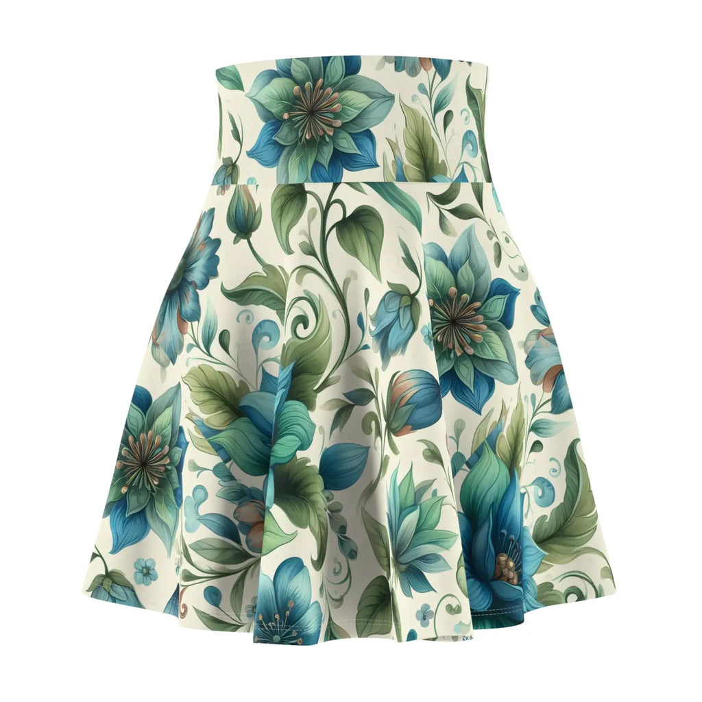 Floral Skater Skirt - Elegant Summer Event Style - DipaliZ