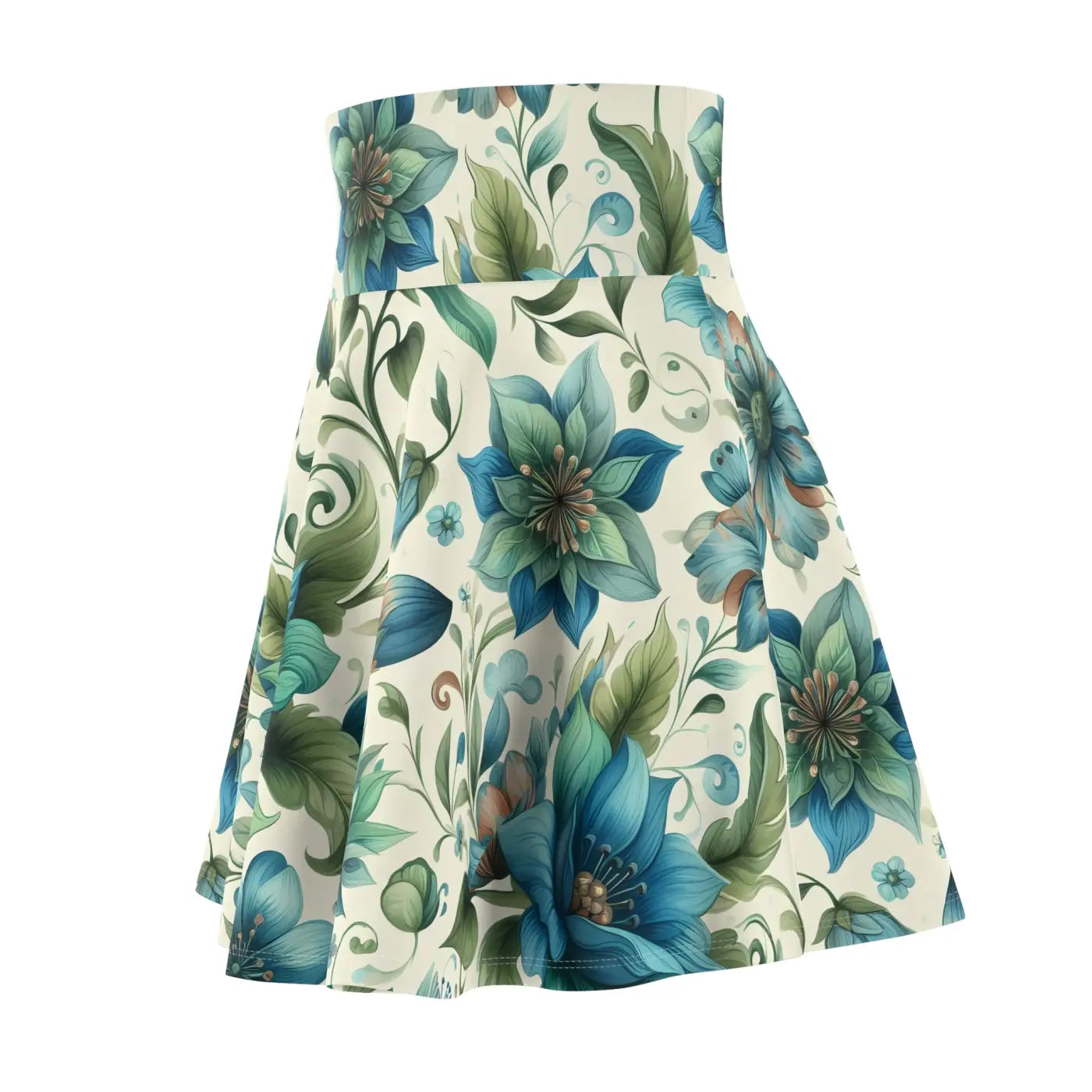 Floral Skater Skirt - Elegant Summer Event Style - DipaliZ