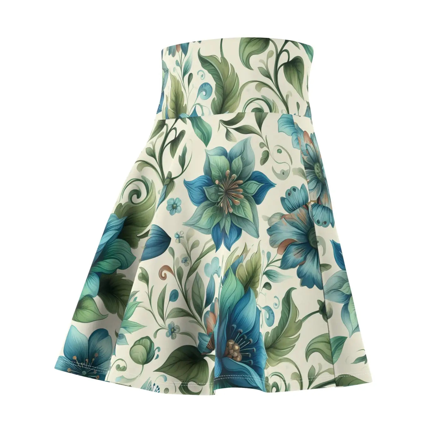Floral Skater Skirt - Elegant Summer Event Style - DipaliZ