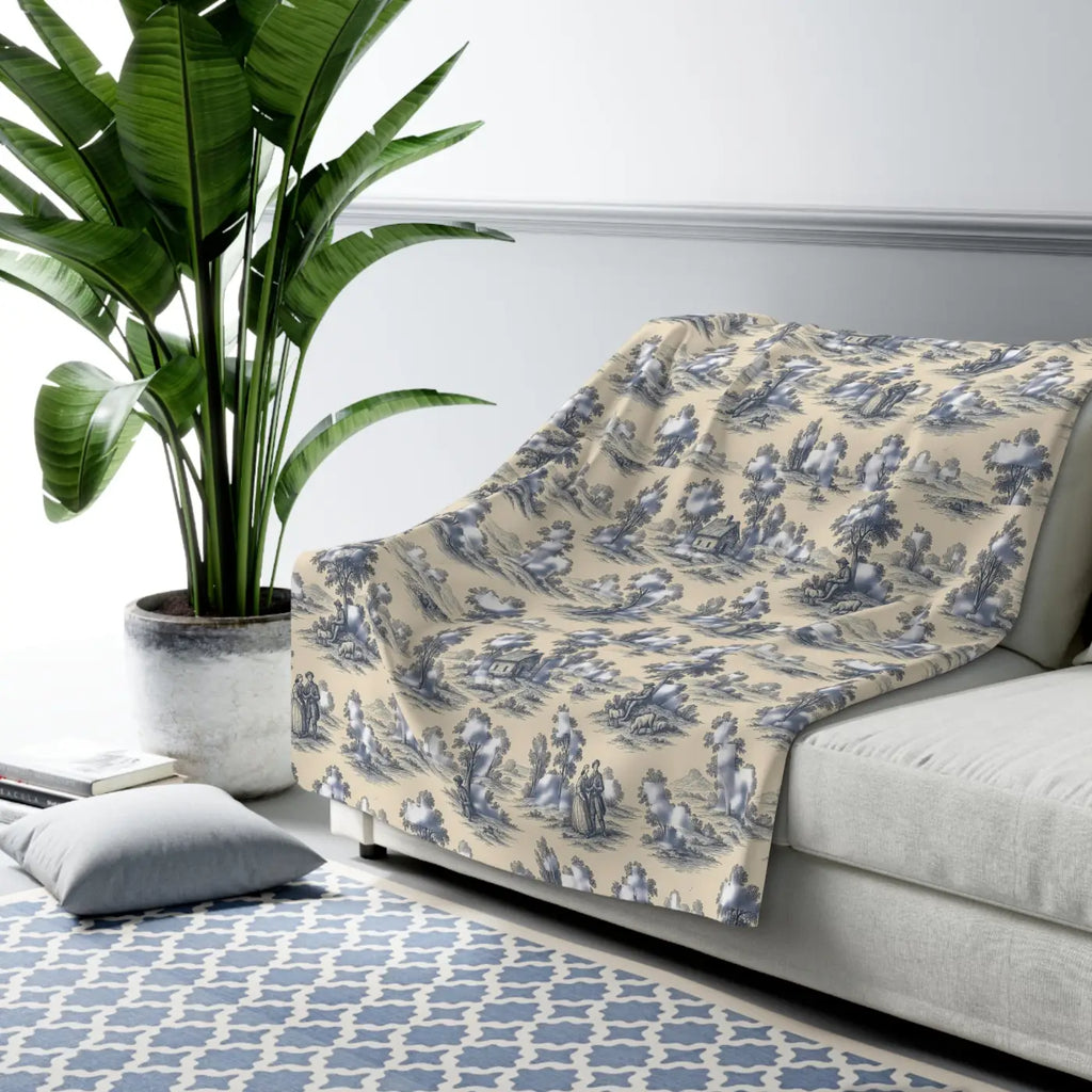 Sherpa Fleece Blanket - Cozy Comfort Landscape Design - DipaliZ