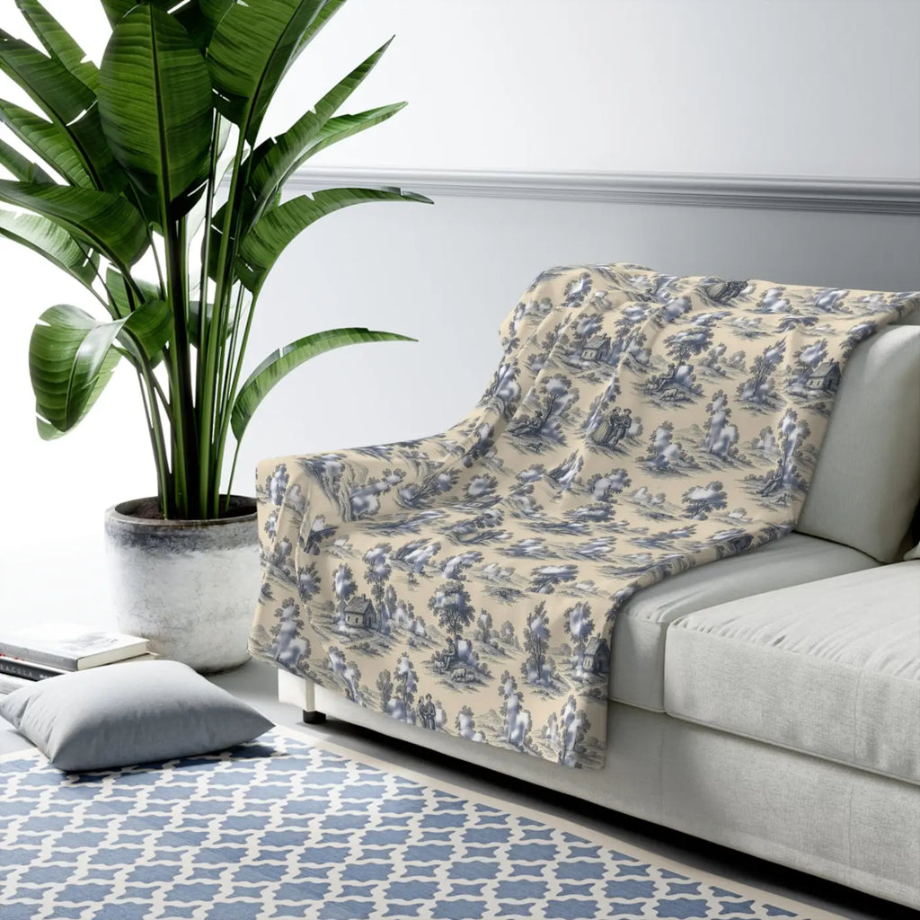 Sherpa Fleece Blanket - Cozy Comfort Landscape Design - DipaliZ