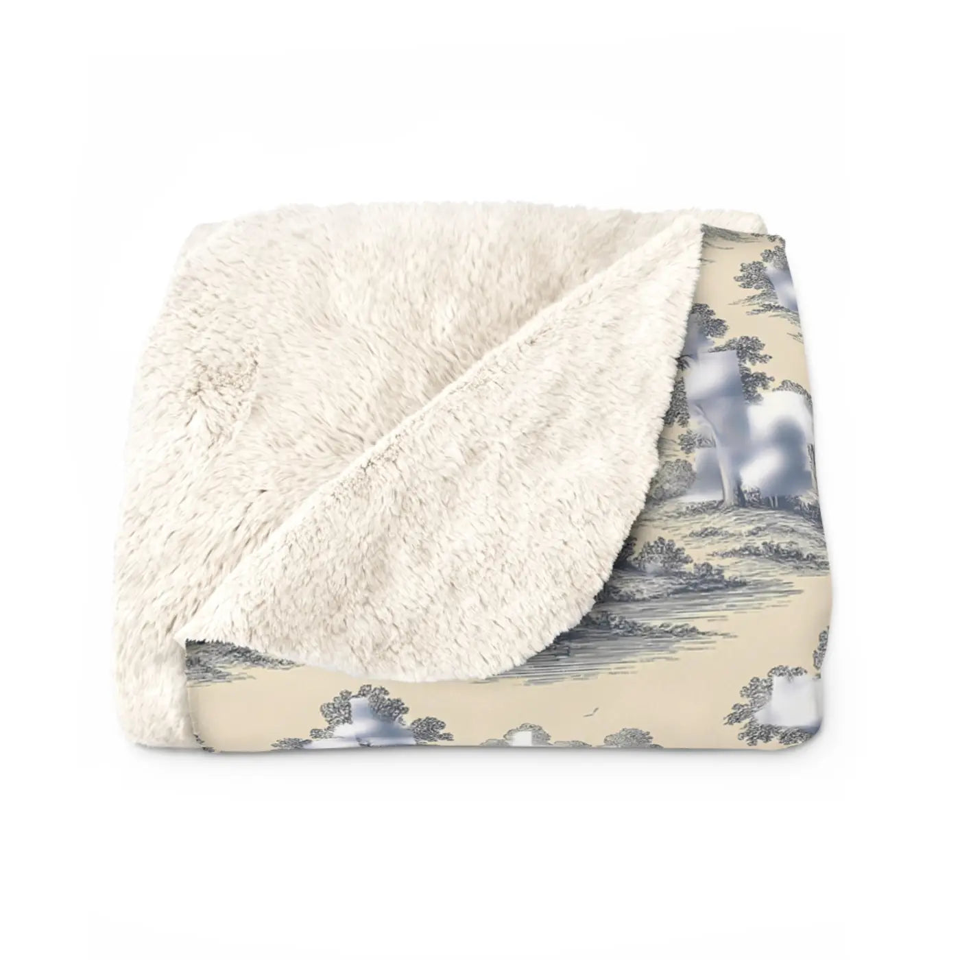 Sherpa Fleece Blanket - Cozy Comfort Landscape Design - DipaliZ